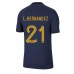 Günstige Frankreich Lucas Hernandez #21 Heim Fussballtrikot WM 2022 Kurzarm